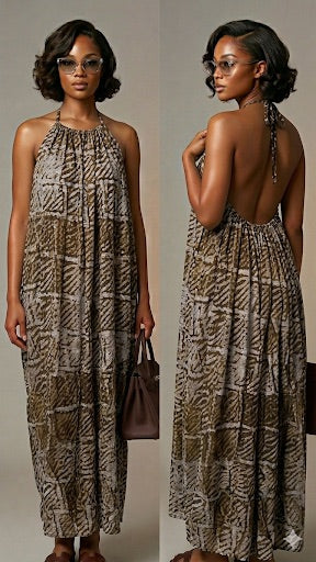 Adire Backless dress